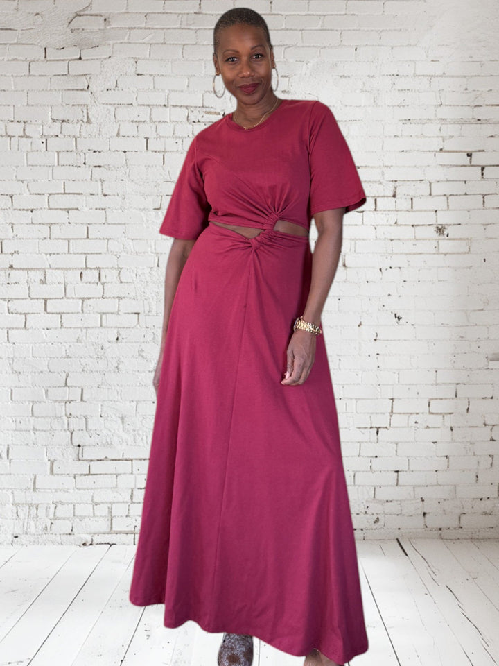 Short Sleeve Midi Dress