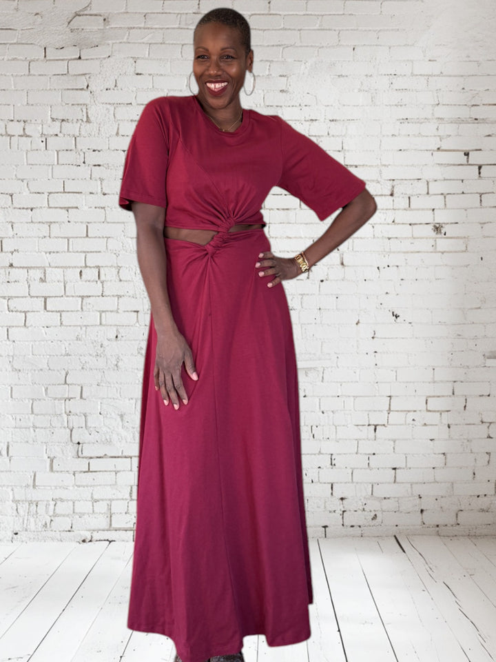 Short Sleeve Midi Dress