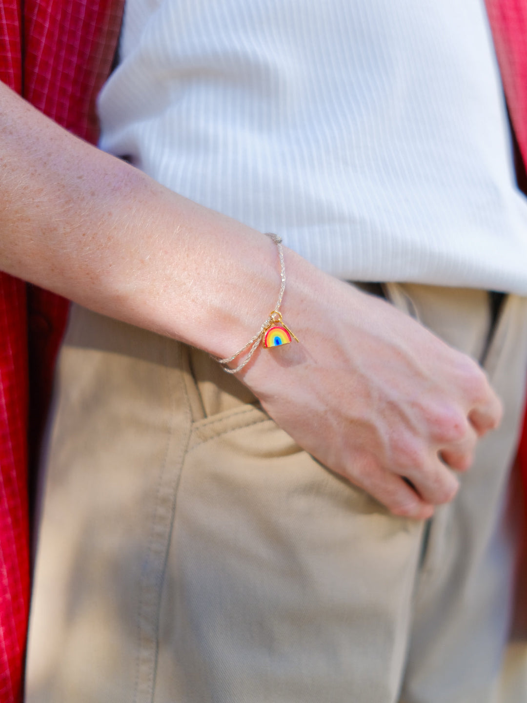 Rainbow Gold Rope Charm Bracelet
