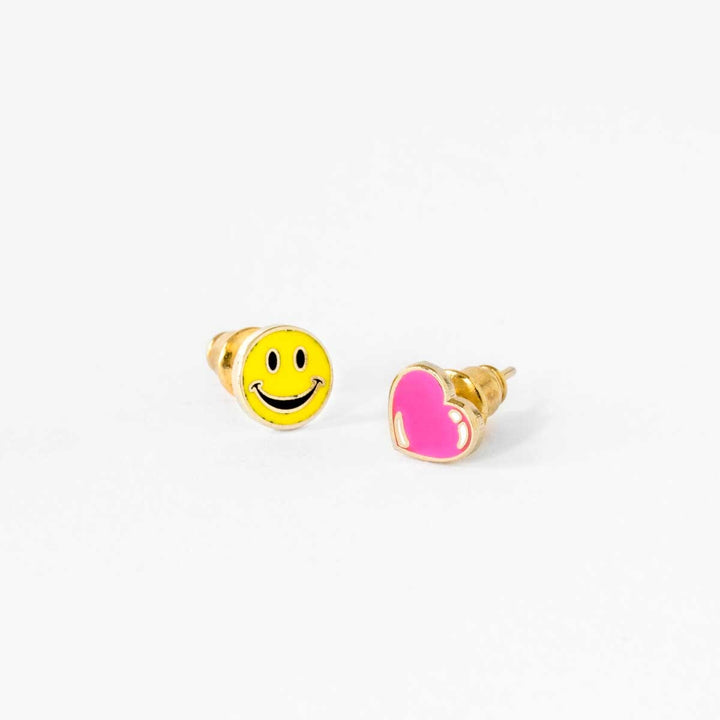 Happy Face Heart Emoji Earrings
