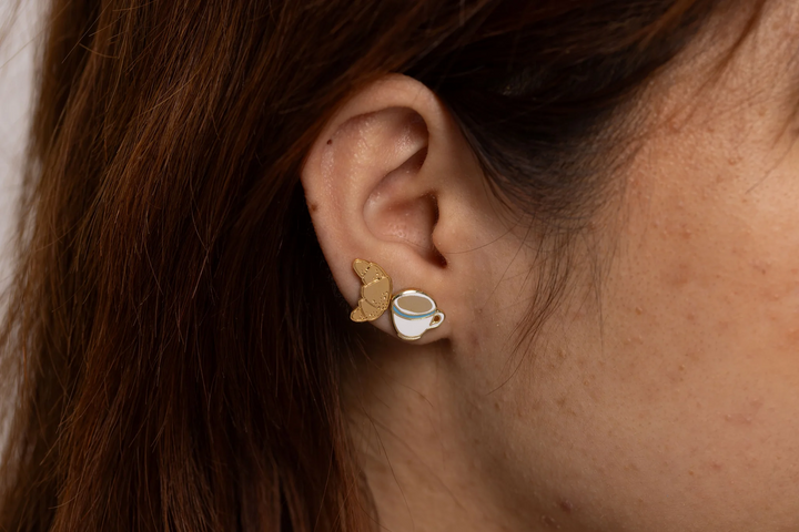 Coffee Croissant Earrings