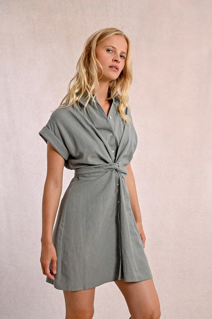 Tie And Button Dress