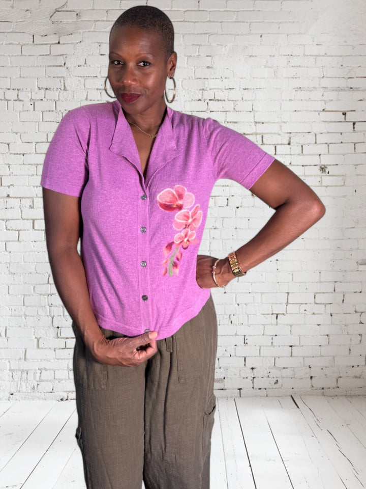 Cotton Linen Orchid Top