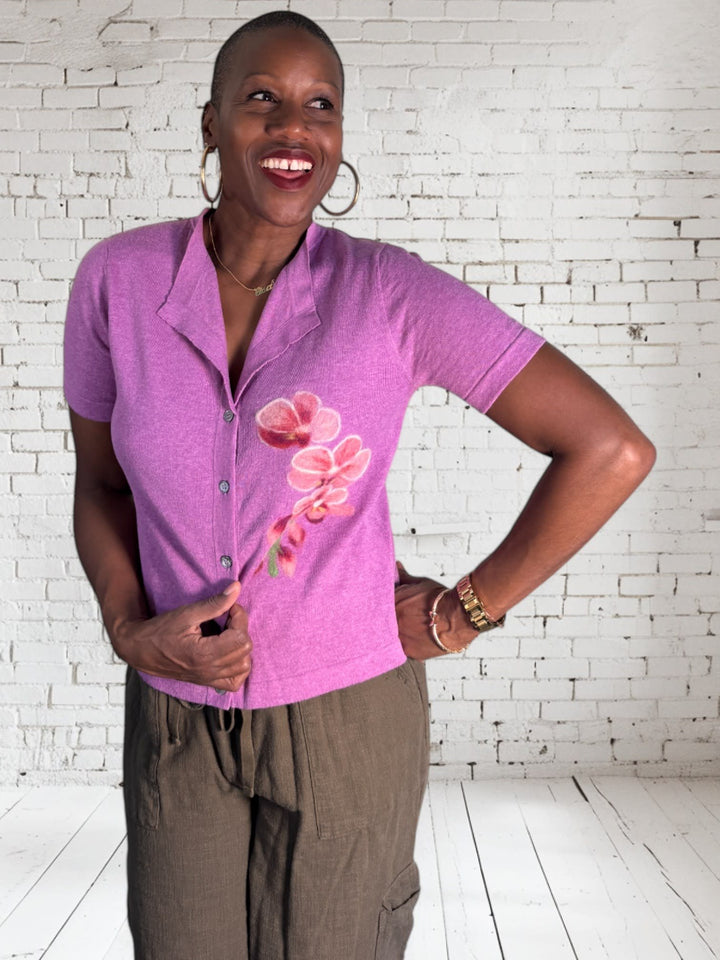 Cotton Linen Orchid Top