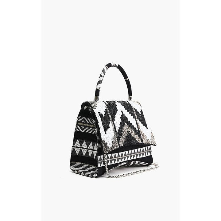 Ikat Noir Top Handle Bag