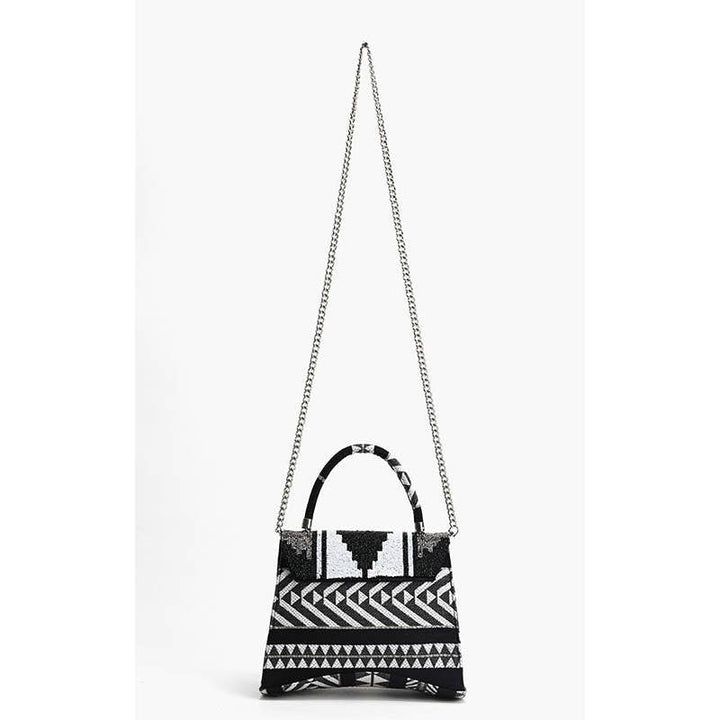 Ikat Noir Top Handle Bag