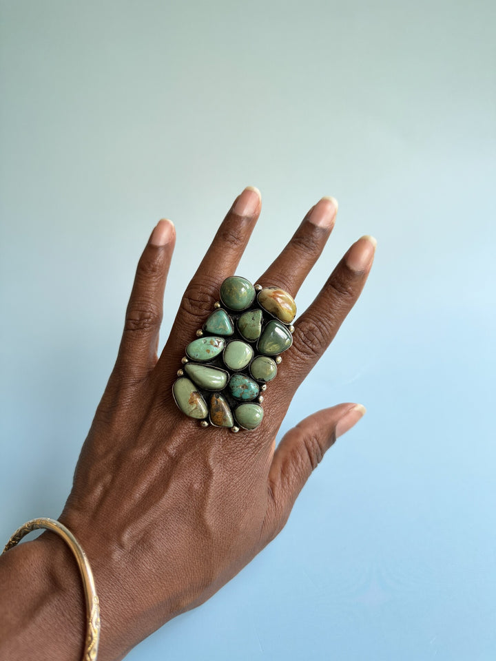 Turquoise Grid Rings