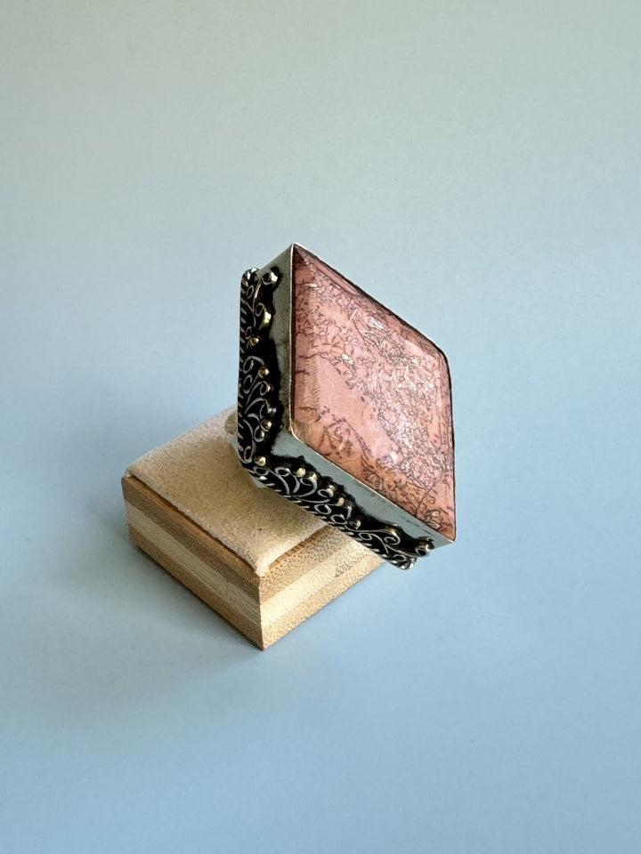Jasper Diamond Statement Ring