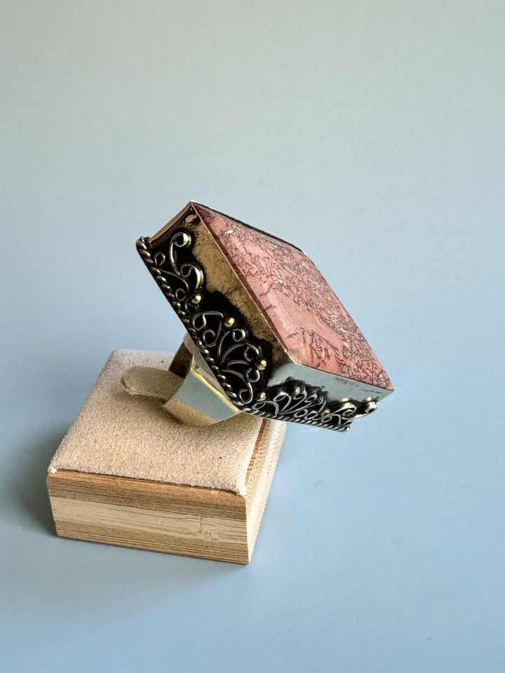 Jasper Diamond Statement Ring