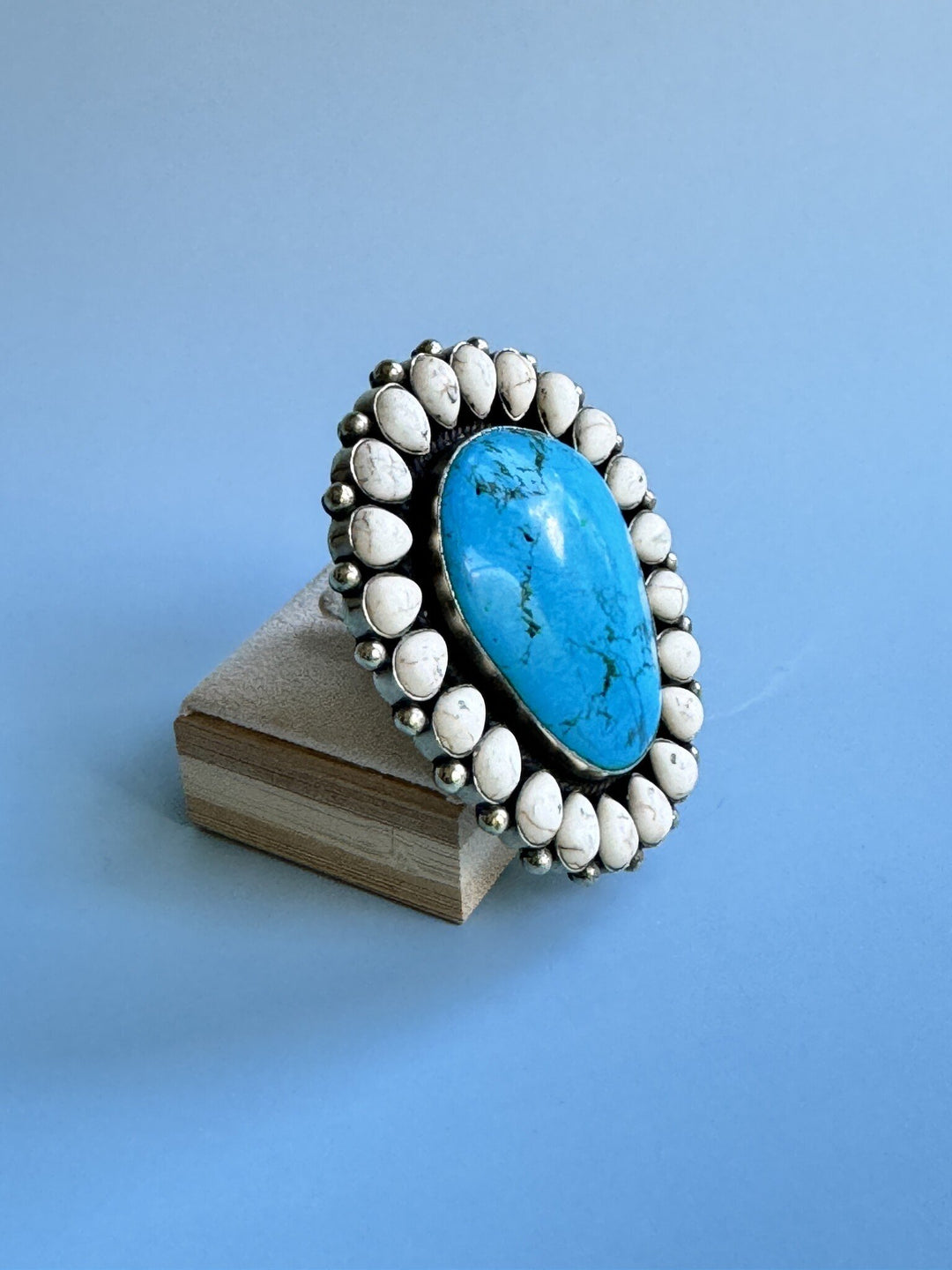 Howlite Marquis Ring
