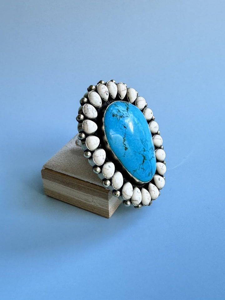 Howlite Marquis Ring