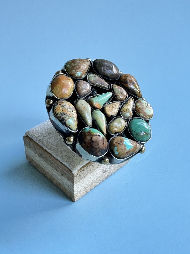 Turquoise Grid Rings