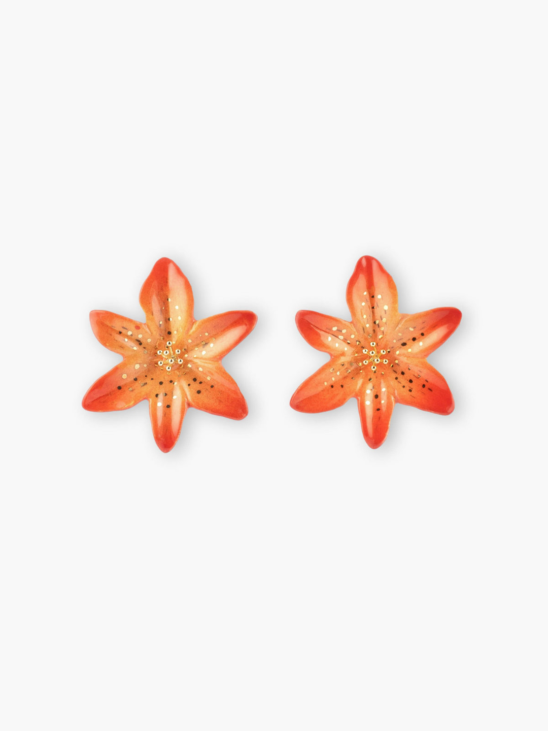 Red Lily Stud Earrings