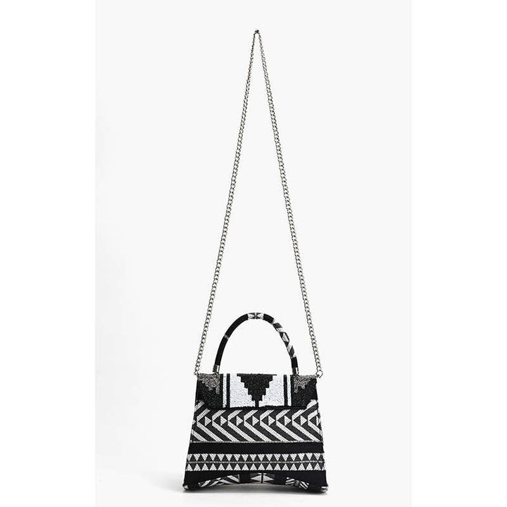 Ikat Noir Top Handle Bag