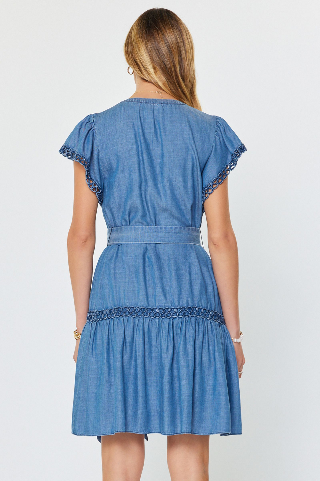 Chambray Braid Sleeve Dress