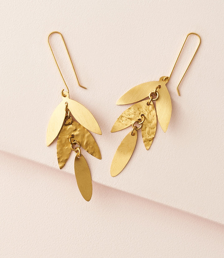 Chameli Leaf Chandelier Dangle Earrings