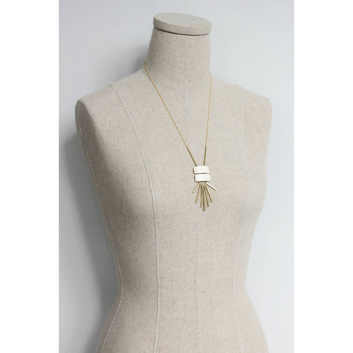 White Geo Pendant Necklace