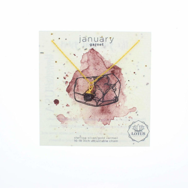 Lotus Birthstone Mineral Necklace