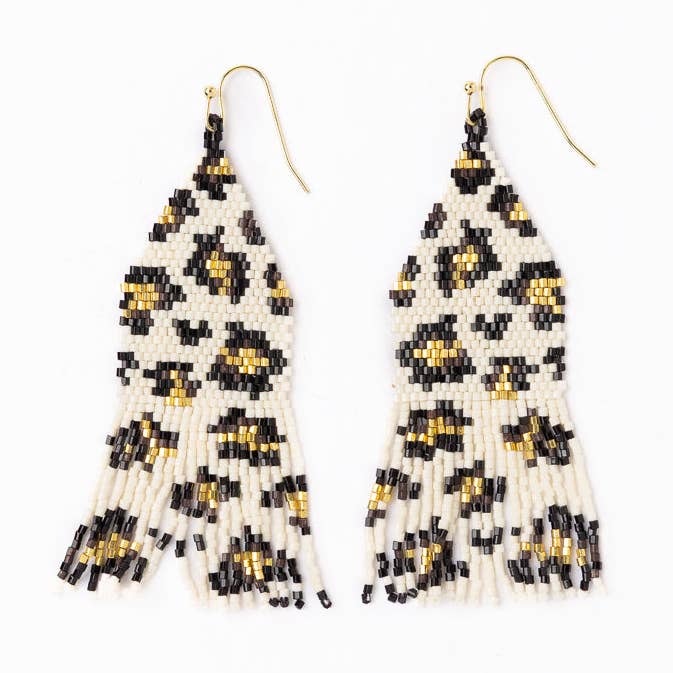 Delilah Cheetah Fringe Earrings
