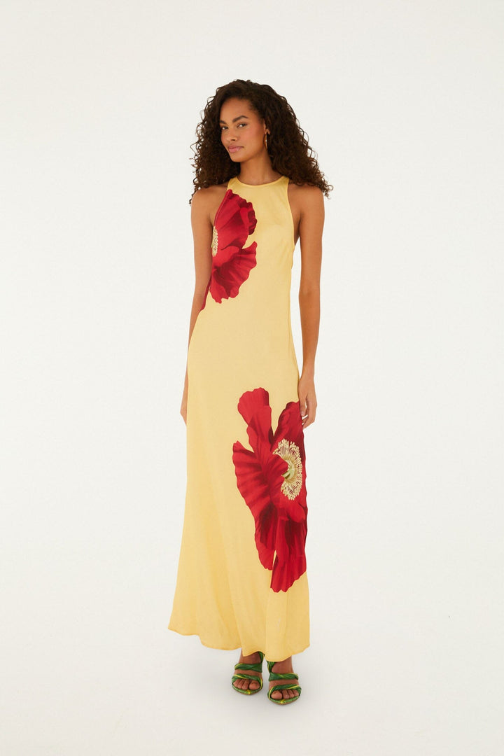 Poppy Flowers Maxi Dress