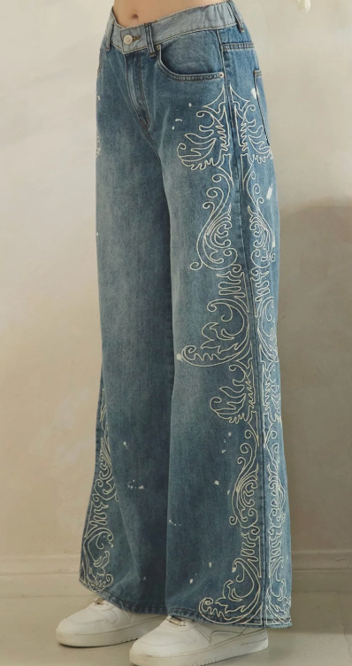 Baroque Wide Leg Jean