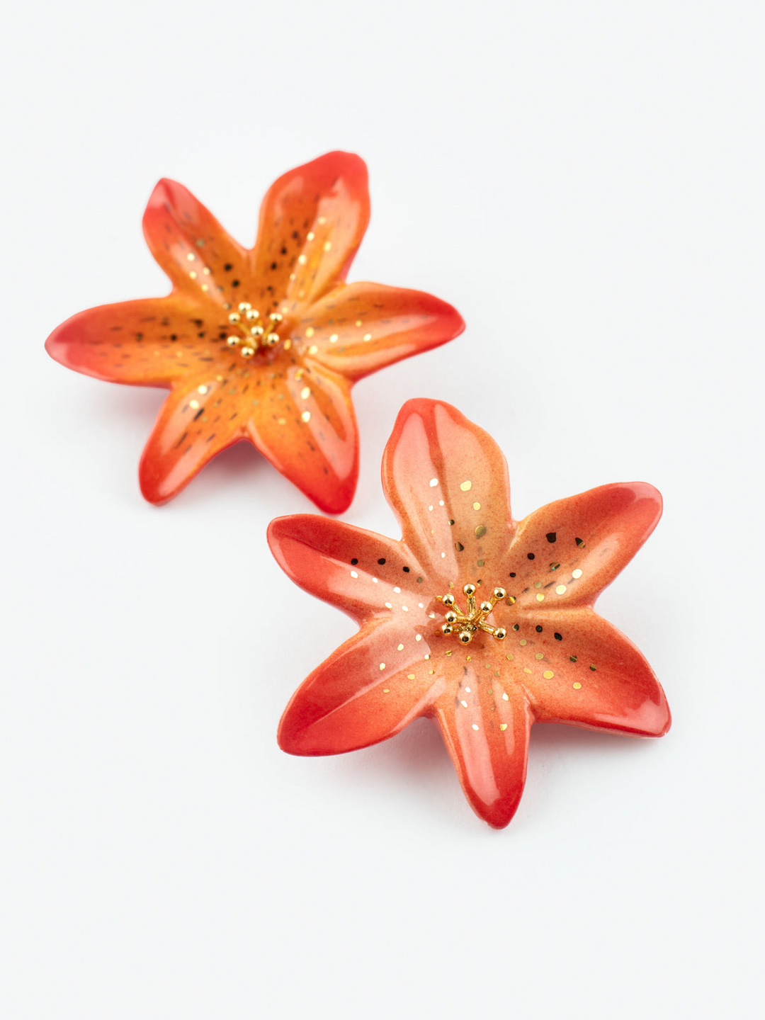 Red Lily Stud Earrings