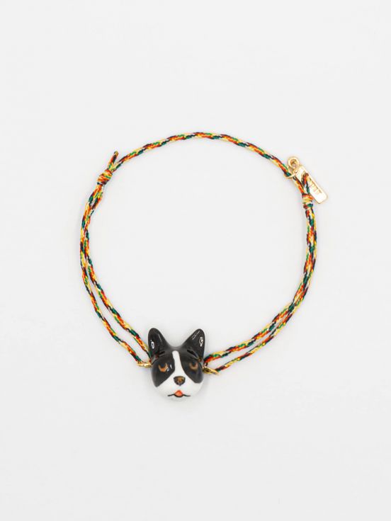 Black & White Frenchie Charm Bracelet