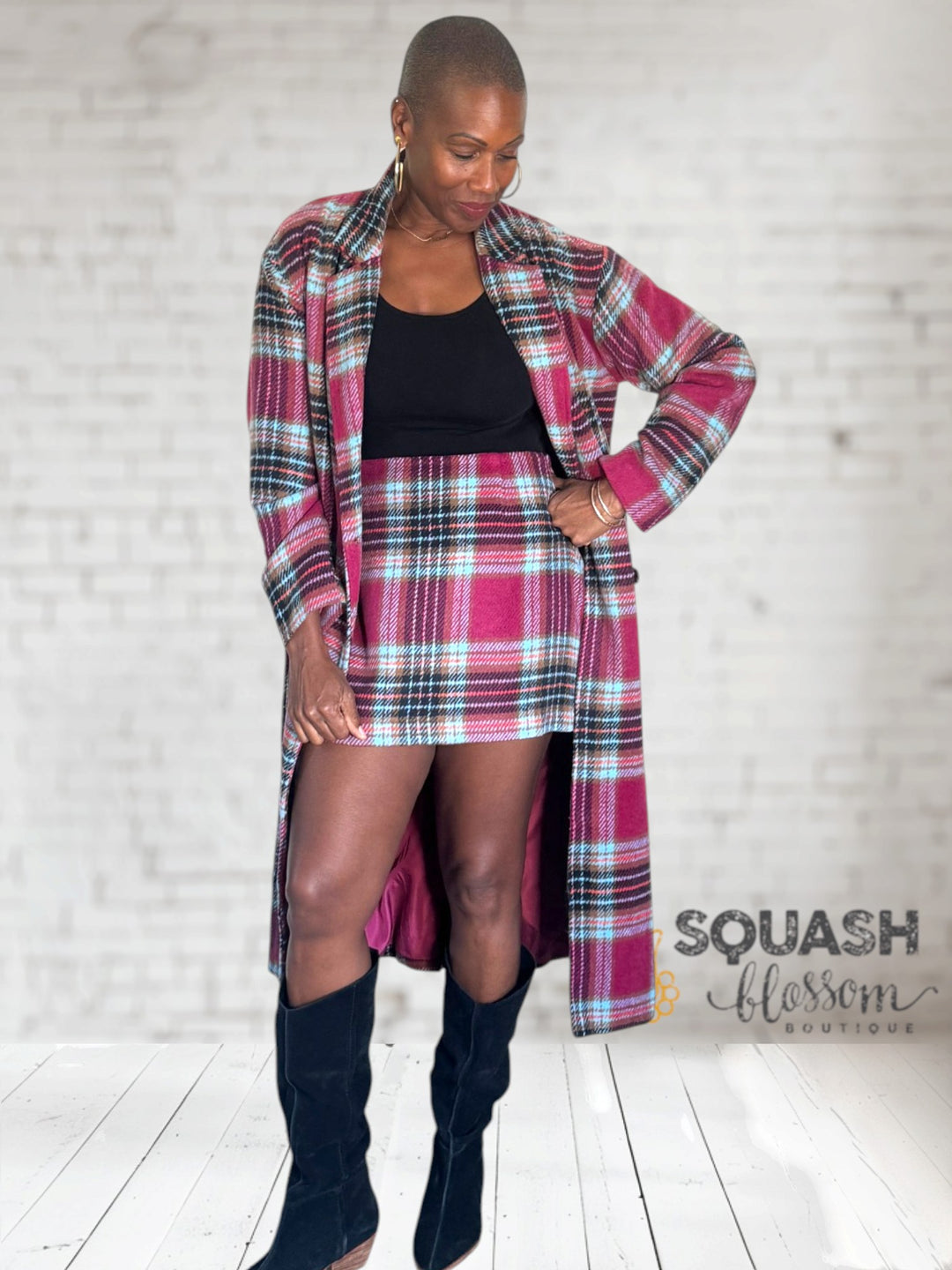 Plaid Wool Mini Skirt