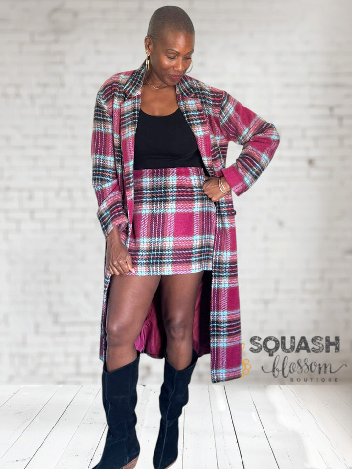 Plaid Wool Mini Skirt