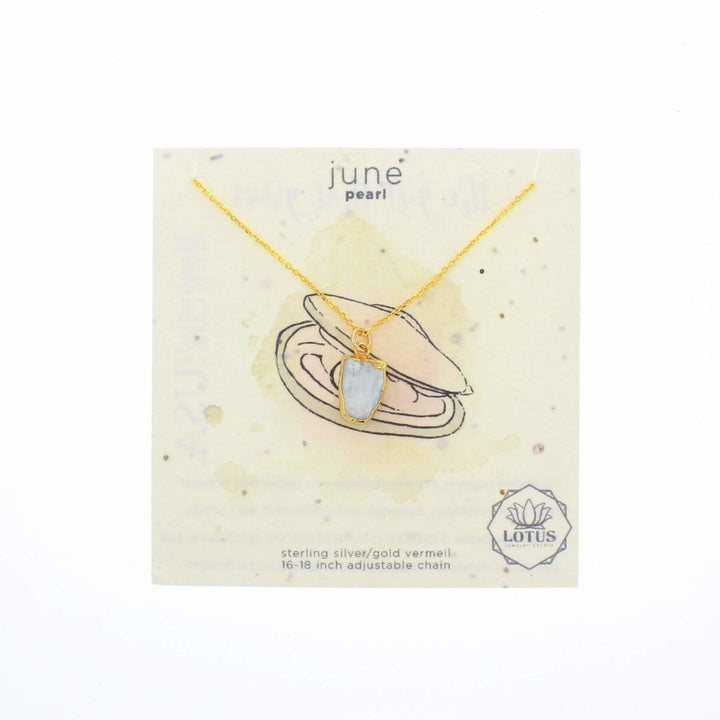 Lotus Birthstone Mineral Necklace