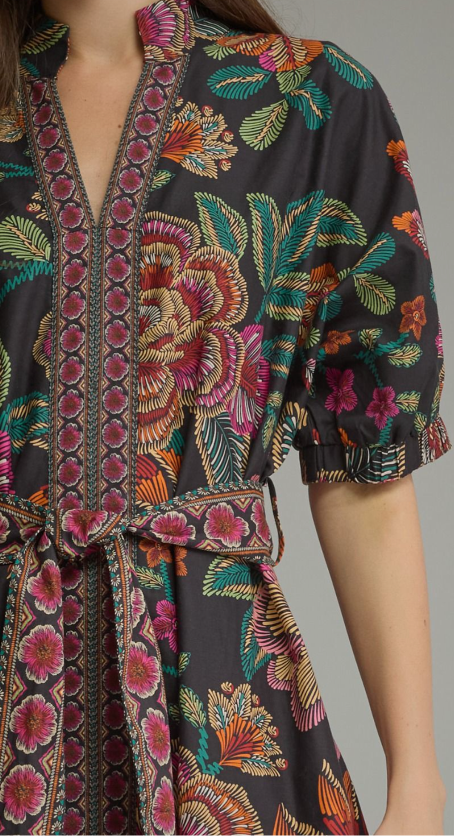 Puff Sleeve Midi Dress