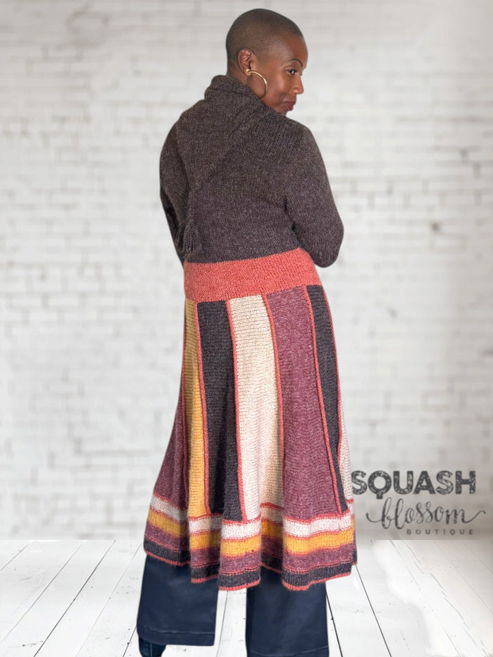 Color Blocked Maxi Cardigan