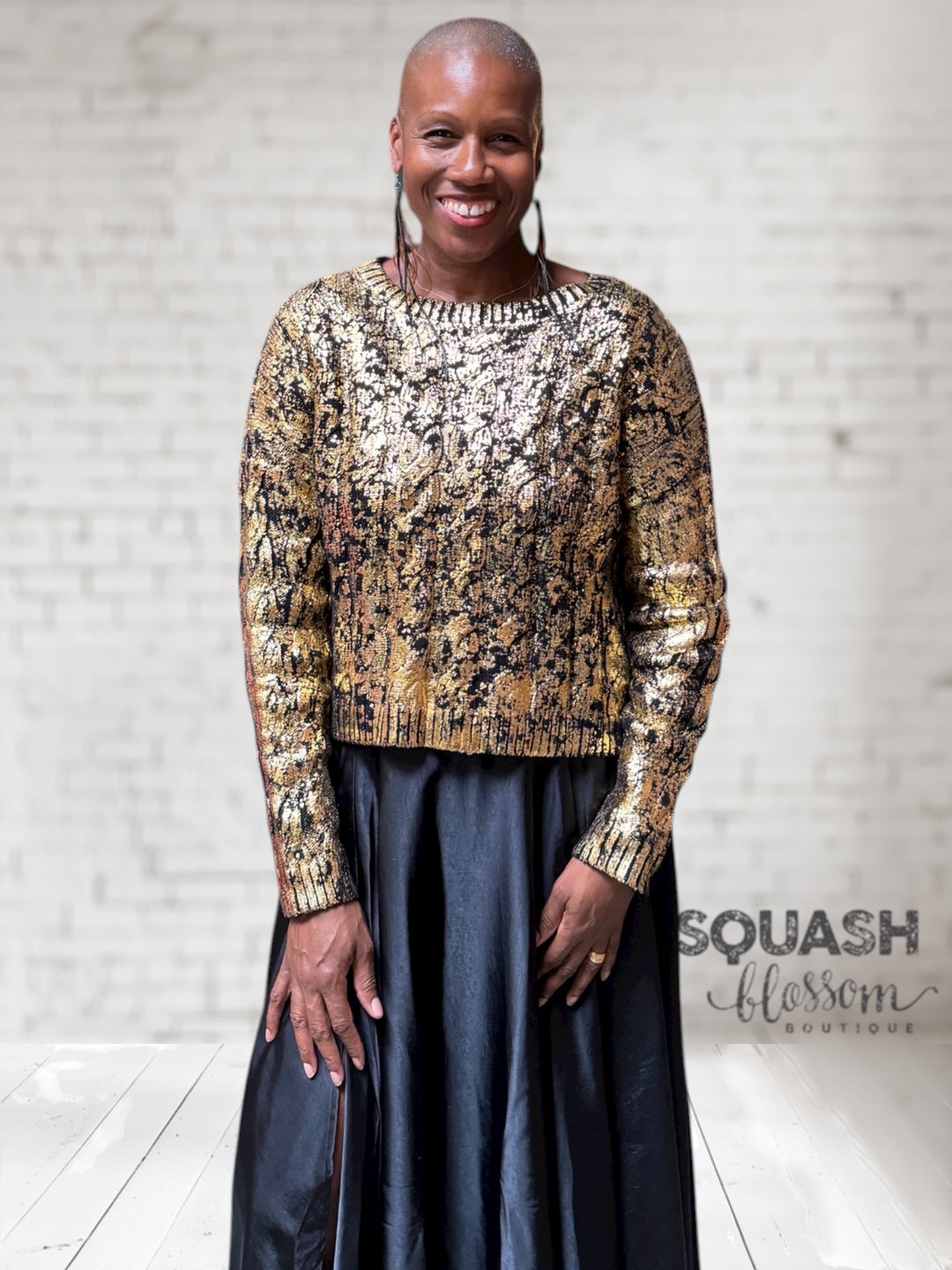 Mini Foil Cable Sweater O/S