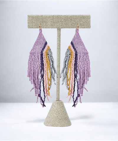 India Beads Fringe Earring