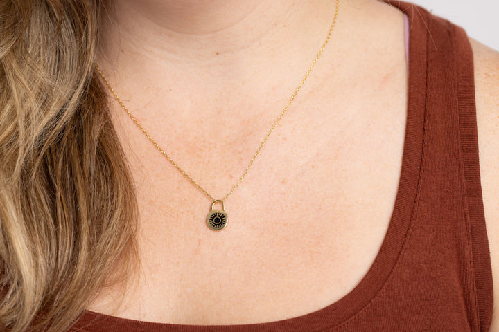 22k Combination Padlock Necklace
