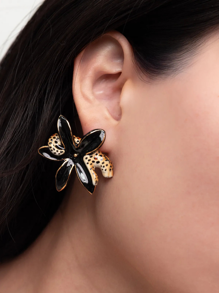 Leopard & Erine Flower Earrings