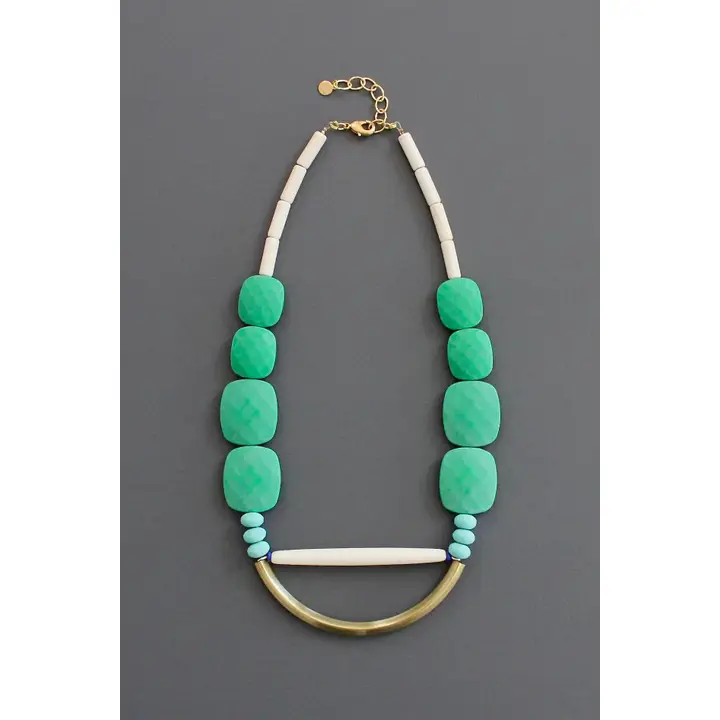 Green + Turquoise Geo Necklace