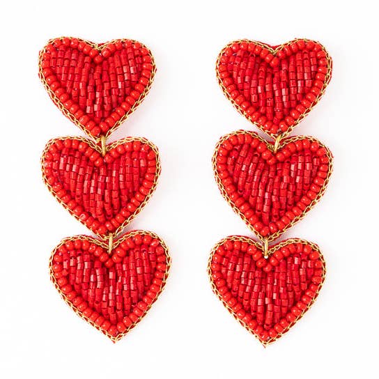 Haddie 3 Heart Drop Earrings
