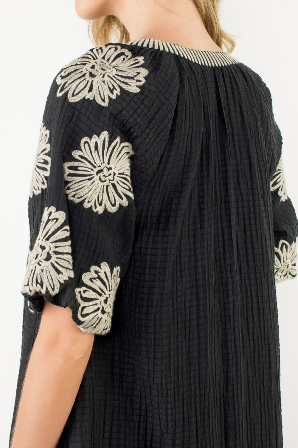 Lined Seam Crinkle Dress
