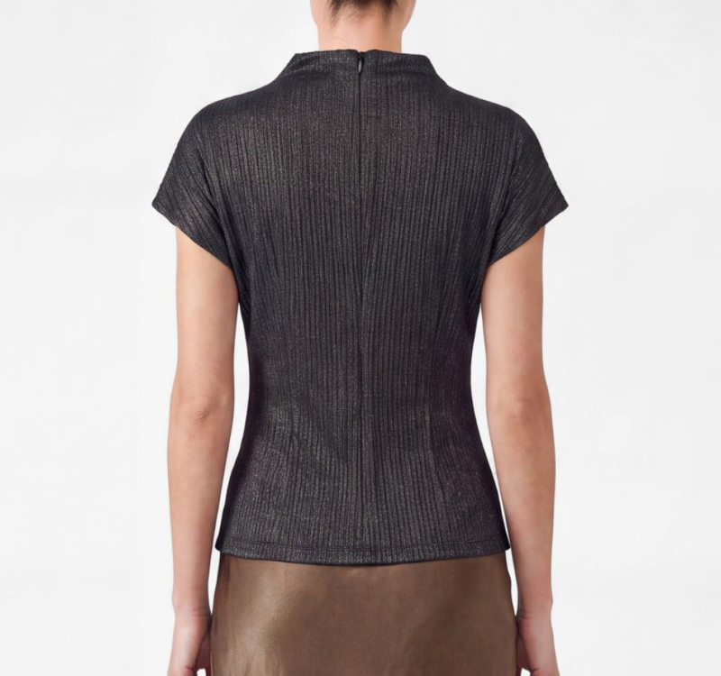 Hi Neck Shimmer Blouse