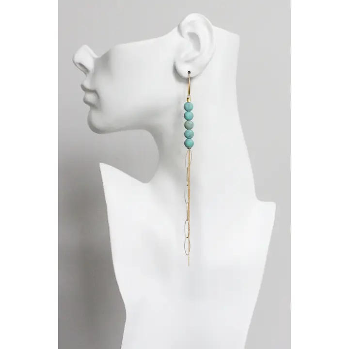 Turquoise + Chain Shoulder Duster Earrings