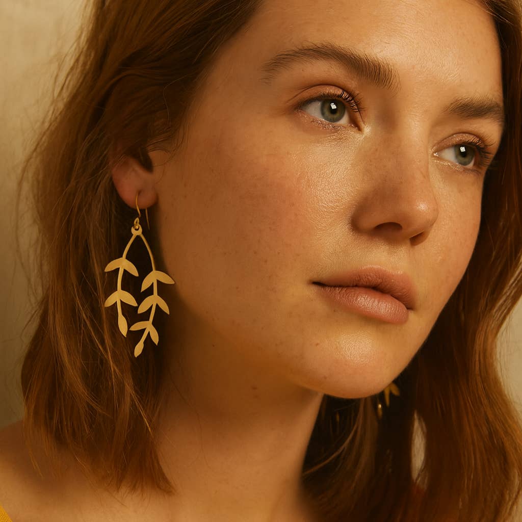 Aamani Linear Vine Dangle Earrings