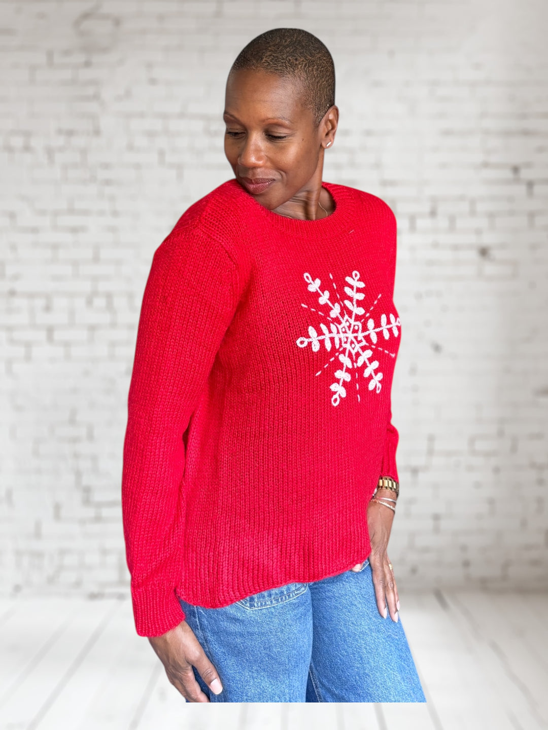 Clara Embroidered Crew