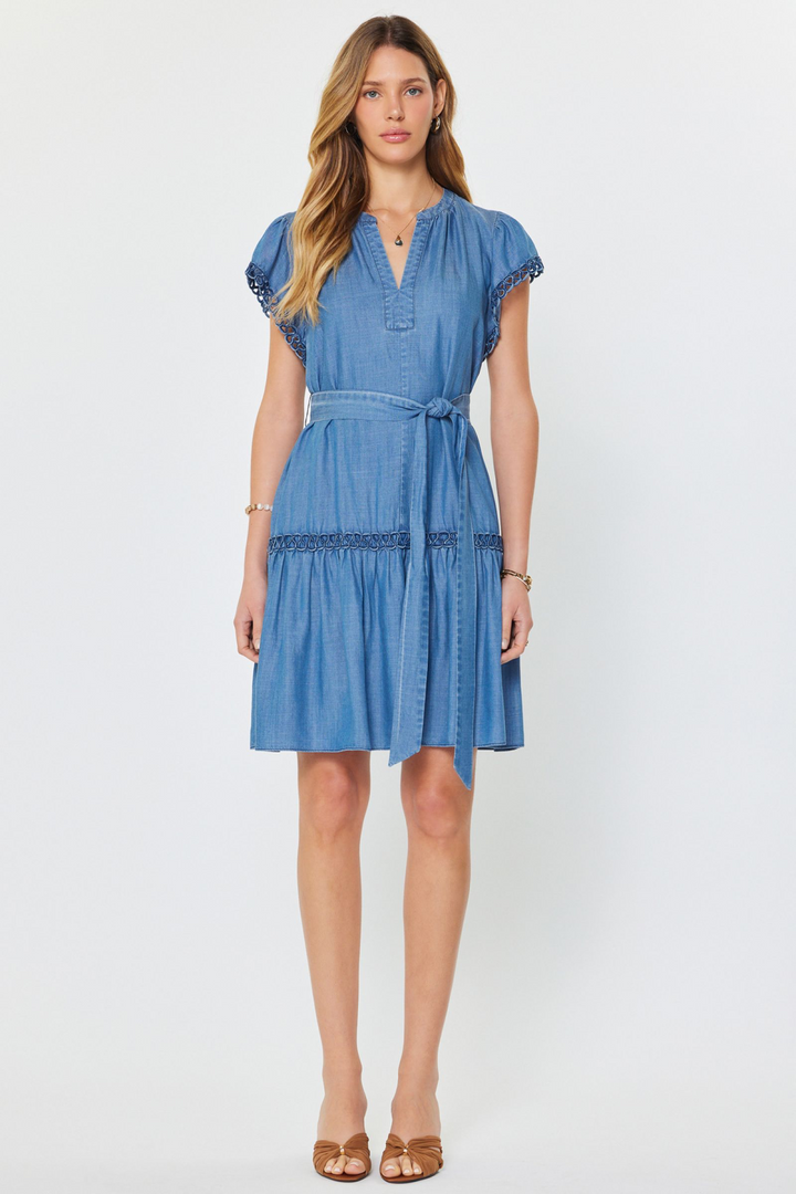Chambray Braid Sleeve Dress