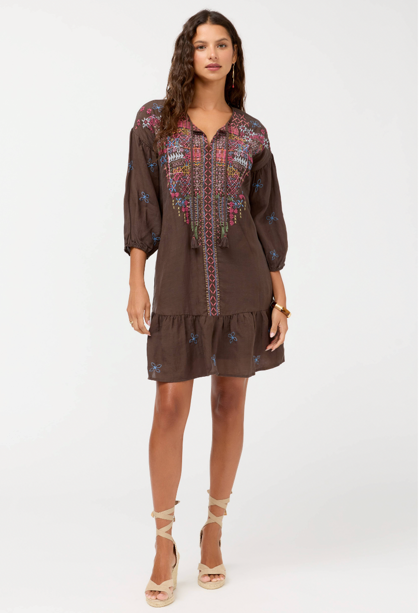 Bishop Sleeve Flounce Dress