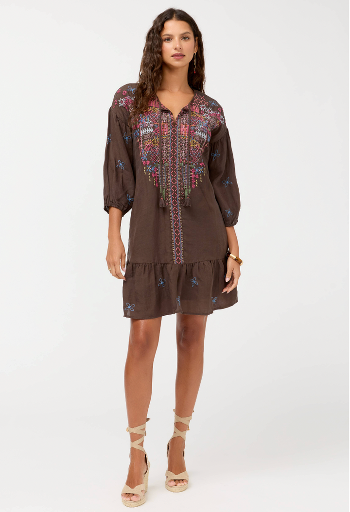 Bishop Sleeve Flounce Dress