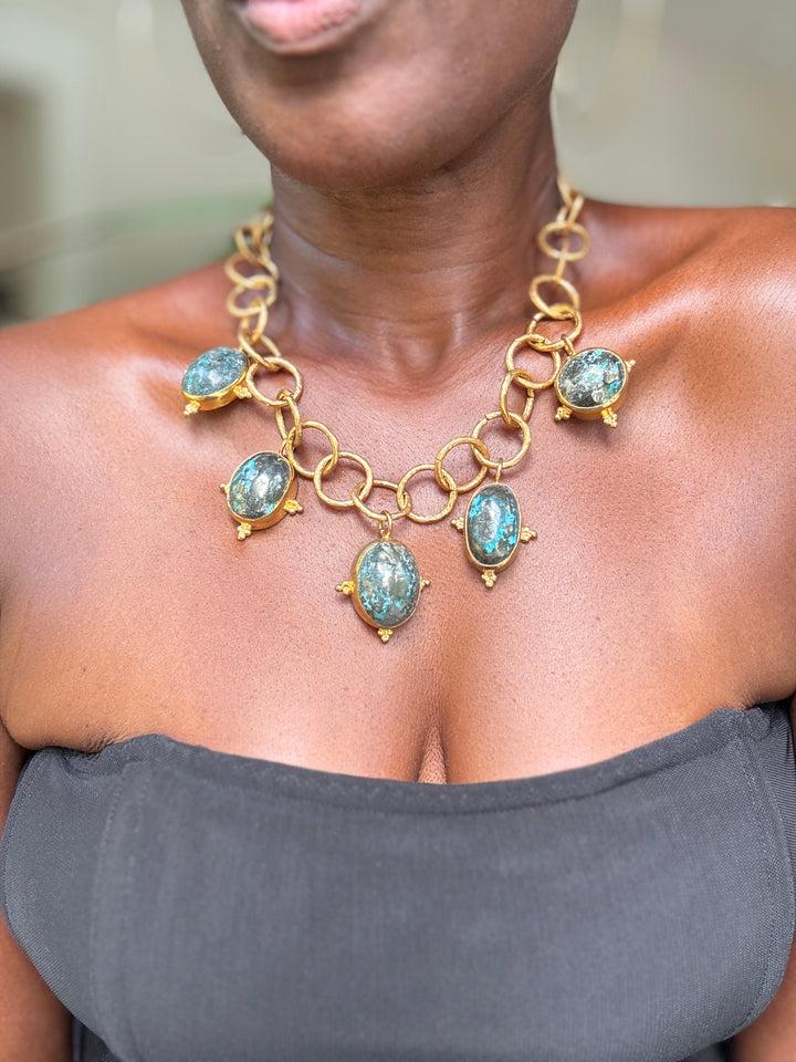 Loop Chain 5 Turquoise Collar Necklace