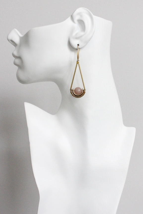 Mauve Jade Artdeco Earrings