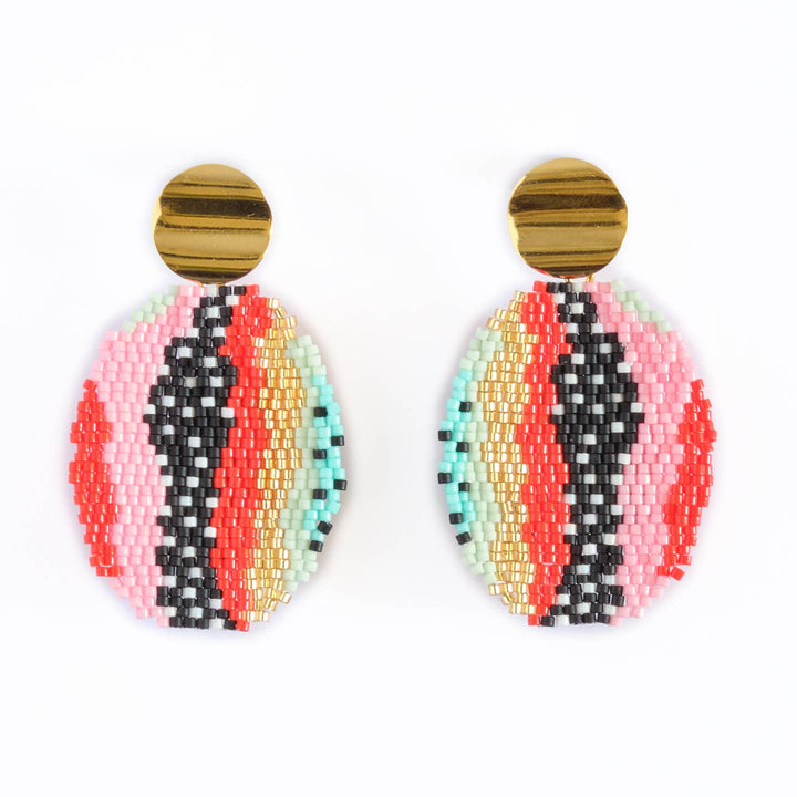 Organic Oval Drop Earrings