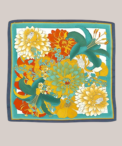 Multi Floral Silky Scarf